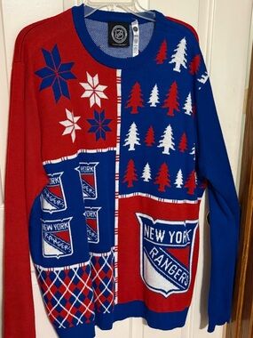 Forever Collectibles NHL New York Rangers Hockey Ugly Christmas Sweater 2XL